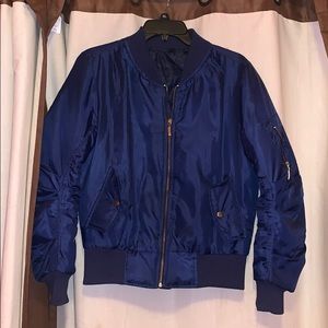 Navy blue flight jacket